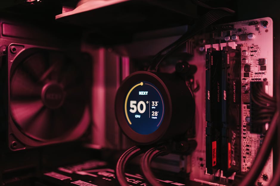 Terminal window open on a minimal Linux desktop, clean dark theme, showing system resource usage — low RAM, low CPU — productive and focused