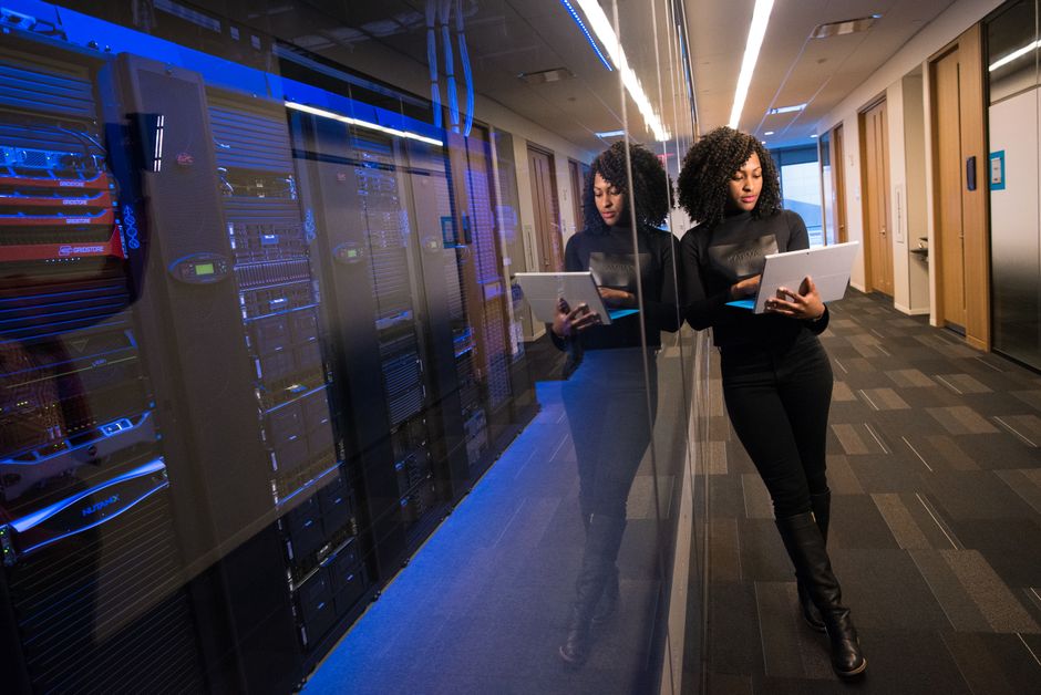 A stylized digital map of personal data points flowing from a smartphone to faceless corporate servers